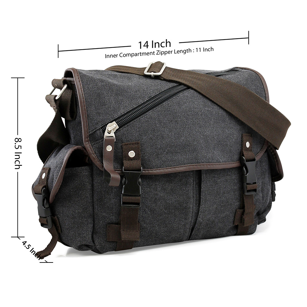 Men Messenger Bag School Shoulder Canvas Vintage Crossbody