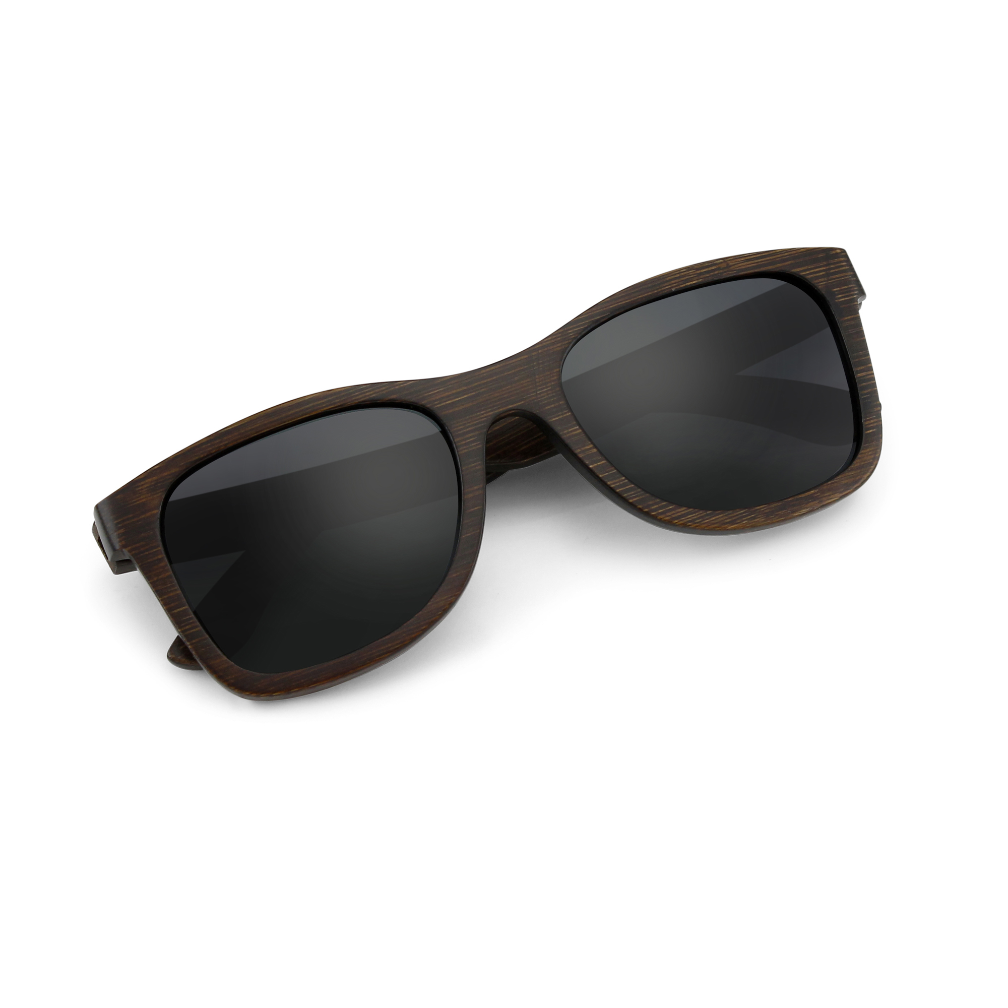 Bamboo Wood Polarized Sunglasses Men Women Black