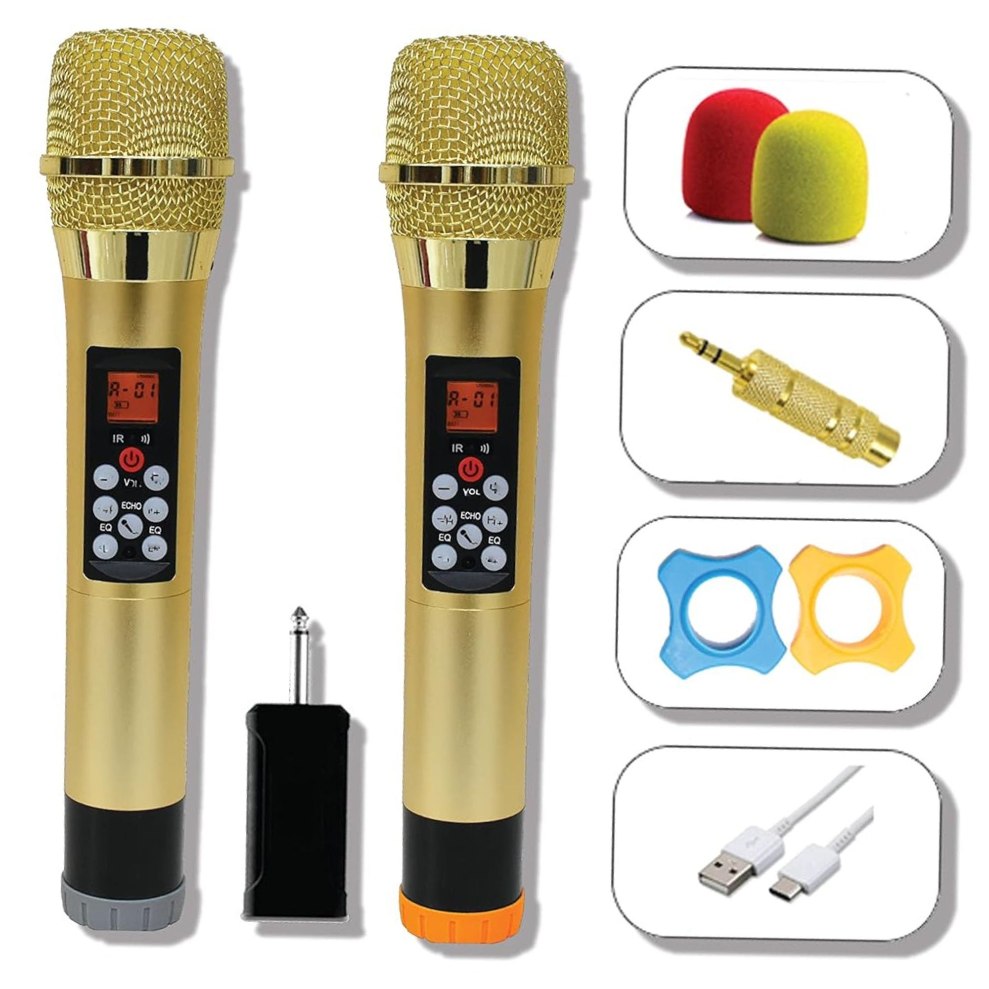Microphones :: Dual Wireless Microphone with Receiver - Plug and Play ...